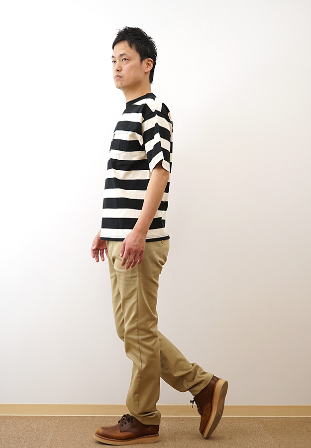 Schott ショット ワイド ボーダー ポケット Tシャツ メンズ 半袖 大きいサイズ 綿100% 厚手 生地 アメカジ 人気 おしゃれ ゆったり 春 夏 秋 白 黒 7825934006 | Schott N.Y.C | 01