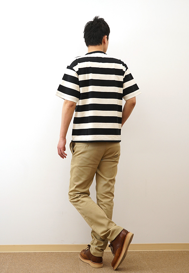 Schott ショット ワイド ボーダー ポケット Tシャツ メンズ 半袖 大きいサイズ 綿100% 厚手 生地 アメカジ 人気 おしゃれ ゆったり 春 夏 秋 白 黒 7825934006 | Schott N.Y.C | 02