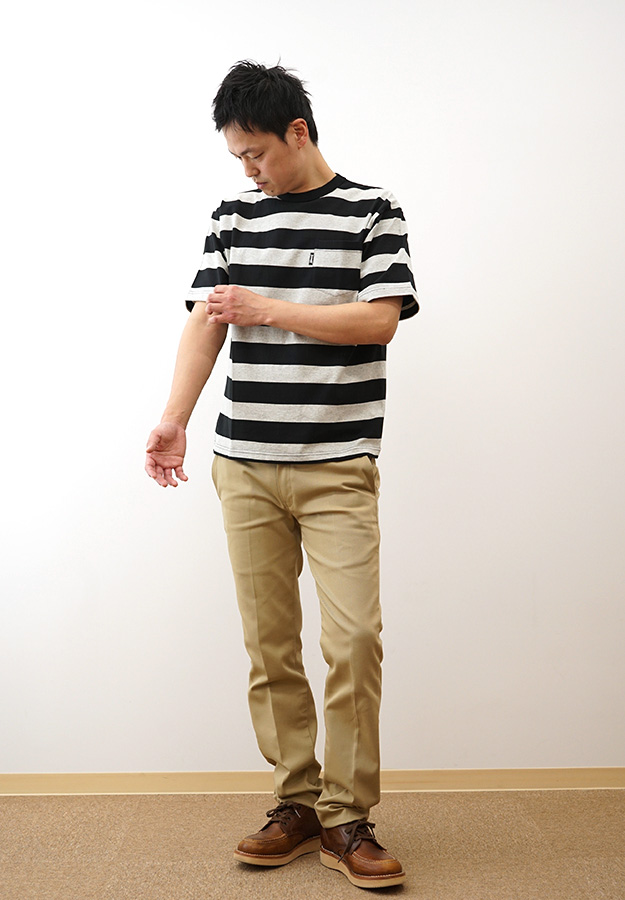 Schott ショット ワイド ボーダー ポケット Tシャツ メンズ 半袖 大きいサイズ 綿100% 厚手 生地 アメカジ 人気 おしゃれ ゆったり 春 夏 秋 白 黒 7825934006 | Schott N.Y.C | 03