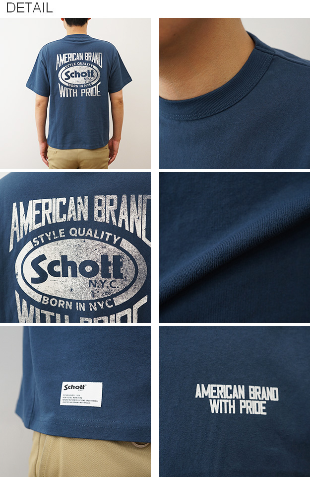 Schott ショット Tシャツ アメリカン ブランド ウィズ プライド メンズ 半袖 大きいサイズ 綿100% 厚手 アメカジ プリント おしゃれ 夏 白 黒 7825134015 | Schott N.Y.C | 08