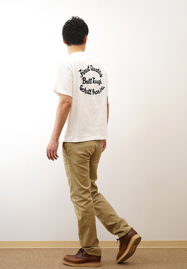 Schott ショット ヘンリーネック Tシャツ メンズ 半袖 ファイネスト クオリティ ビルドタフ 大きいサイズ 綿100% 刺繍 厚手 アメカジ おしゃれ 白 黒 7825134016 | Schott N.Y.C | 02