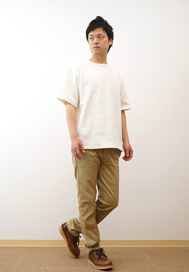 NANGA ナンガ Tシャツ エコハイブリッド ワッフル ルーズフィット TEE メンズ 半袖 黒 白 無地 大きいサイズ 綿 春 夏 秋 アメカジ アウトドア インナー 1G217 | NANGA | 01