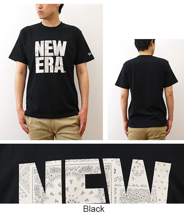 New Era ニューエラ Tシャツ Floral Paisley スクエア メンズ レディース 黒 白 綿100% 半袖 プリント ロゴ ペイズリー バンダナ おしゃれ 夏 14410104 14410105 | NEW ERA | 08