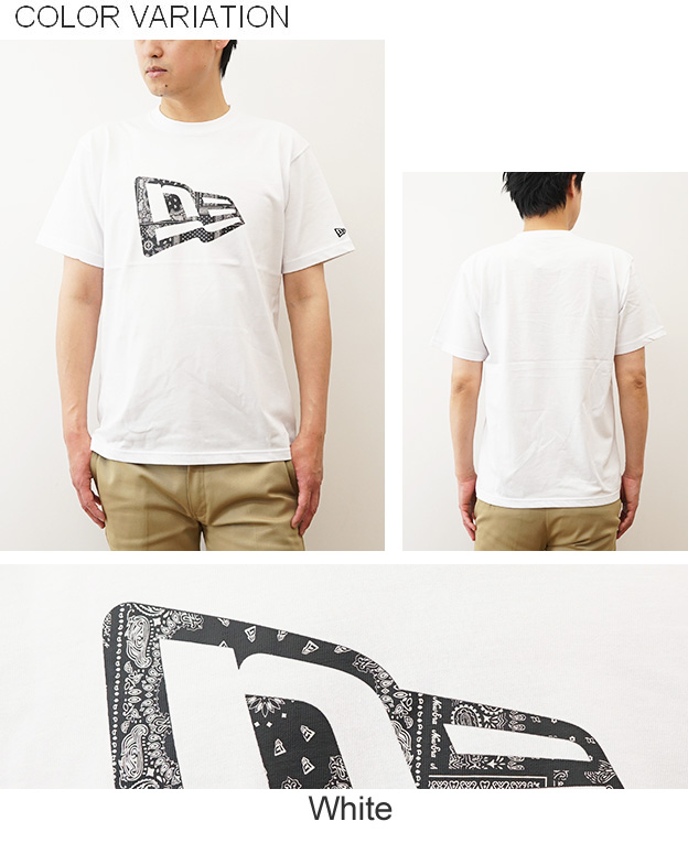 New Era ニューエラ Tシャツ ペイズリー フラッグロゴ メンズ レディース 半袖 大きいサイズ 白 黒 綿100 アメカジ ストリート ブランド おしゃれ 夏 14410106 | NEW ERA | 07
