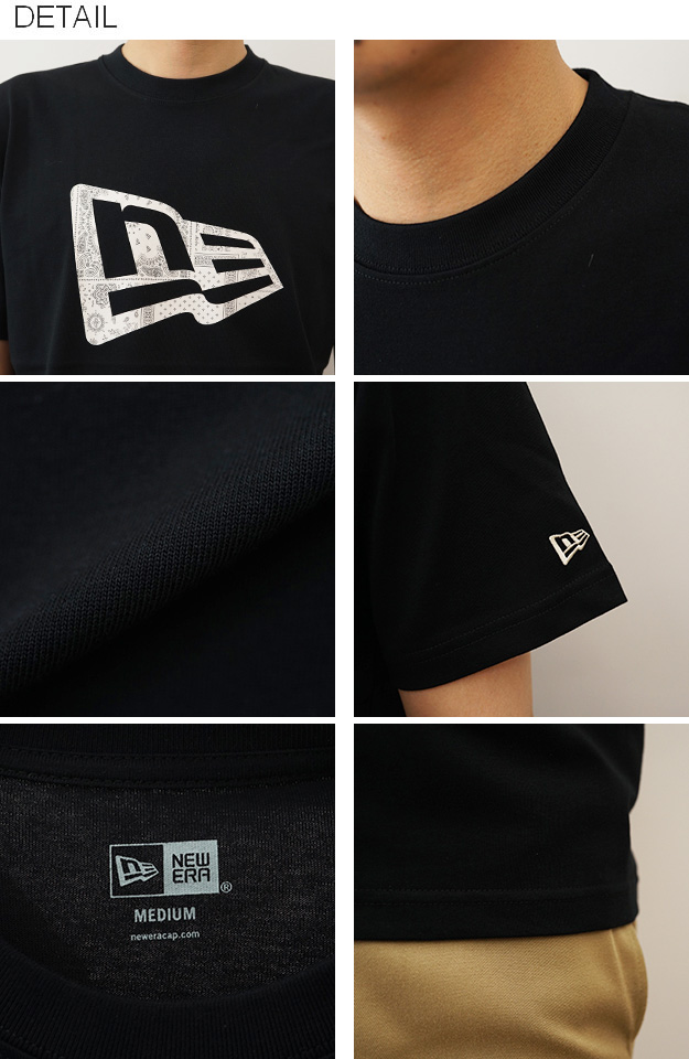 New Era ニューエラ Tシャツ ペイズリー フラッグロゴ メンズ レディース 半袖 大きいサイズ 白 黒 綿100 アメカジ ストリート ブランド おしゃれ 夏 14410106 | NEW ERA | 06