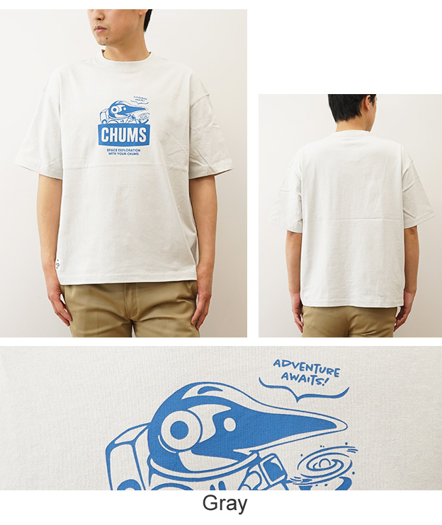 CHUMS チャムス スペースブービーTシャツ メンズ レディース 半袖 USAコットン 綿100％ ロゴ プリント  大きめサイズ 春夏 CH01-2545 オーバーサイズ CHUMS チャムス Tシャツ スペース ブービー メンズ レディース