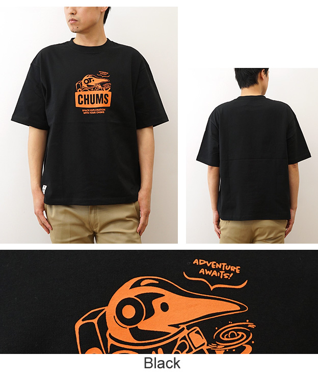 CHUMS チャムス スペースブービーTシャツ メンズ レディース 半袖 USAコットン 綿100％ ロゴ プリント  大きめサイズ 春夏 CH01-2545 オーバーサイズ CHUMS チャムス Tシャツ スペース ブービー メンズ レディース
