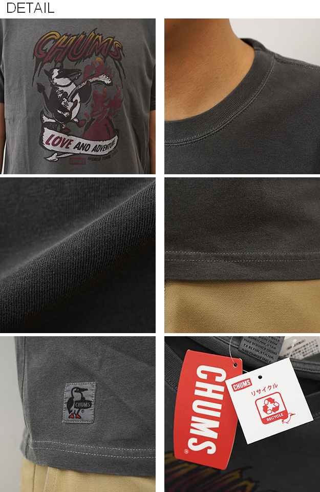CHUMS チャムス Tシャツ 70 メタル バンド メンズ レディース バンドT 半袖 大きいサイズ 綿100% ピグメント ブランド おしゃれ 古着 デザイン 黒 CH01-2533 | CHUMS | 04