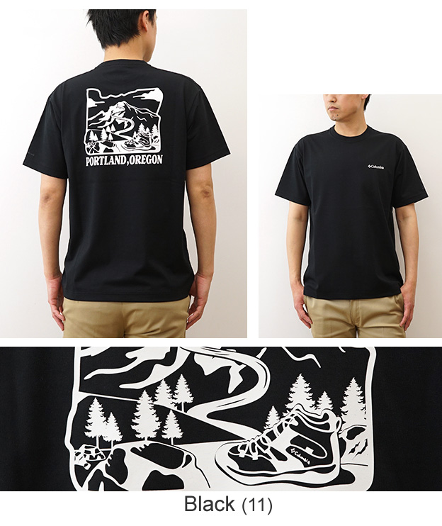 Columbia コロンビア Tシャツ ヤハラフォレストグラフィック メンズ レディース 半袖 速乾 アウトドア おしゃれ ブランド 刺繍 大きいサイズ 涼しい 黒 PM0509 | Columbia | 14