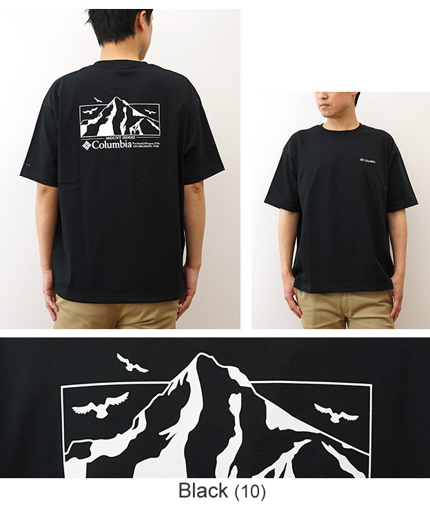 Columbia コロンビア Tシャツ ロマビスタグラフィック メンズ レディース 半袖 厚手 速乾 アウトドア プリント おしゃれ ブランド 大きいサイズ 白 黒 PM0960 | Columbia | 11
