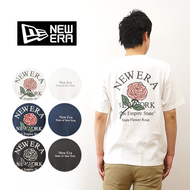 New Era ニューエラ Tシャツ State Flower メンズ レディース 半袖 白 黒 大きいサイズ オーバーサイズ 綿100 古着風 ストリート 14410022 14410023 14410024 | NEW ERA