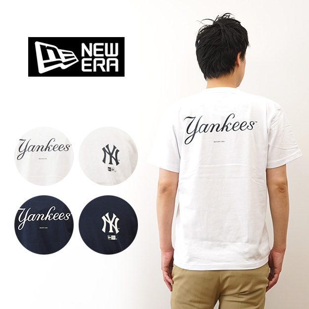 New Era ニューエラ Tシャツ ニューヨーク・ヤンキース メンズ レディース 白 黒 大きいサイズ 綿100 プリント おしゃれ 人気 ブランド 14410091 14410092 | NEW ERA