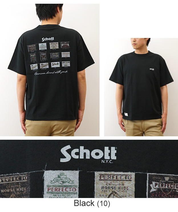未使用タグ付 Schott ショット 半袖シャツ Mサイズ 黒 アメカジ Schott N.Y.C（ショット） Schott Tシャツ アーカイブタグ メンズ