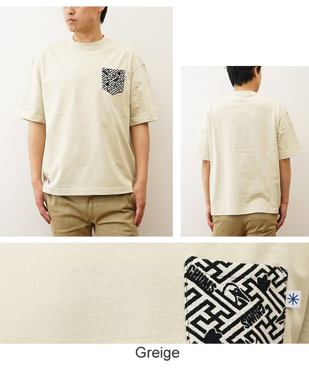 CHUMS チャムス 米織小紋 Tシャツ 半袖 メンズ レディース ポケT 東北 限定 別注 綿100％ コラボ 大きいサイズ カジュアル ユニセックス CH01-2572 | CHUMS | 12