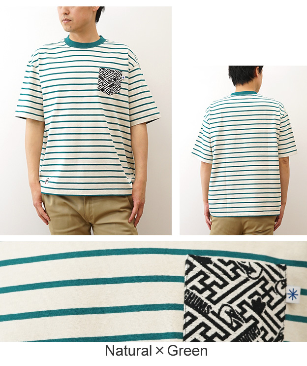 CHUMS チャムス 米織小紋 Tシャツ 半袖 メンズ レディース ポケT 東北 限定 別注 綿100％ コラボ 大きいサイズ カジュアル ユニセックス CH01-2572 | CHUMS | 14