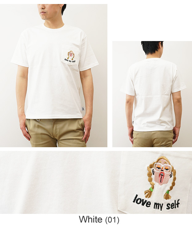 gym master ジムマスター Tシャツ メンズ レディース 7.4oz love my self 刺繍 ポケット 半袖 ポケT 白 黒 大きいサイズ 綿100% アメカジ 夏 おしゃれ G521791 | gym master | 11