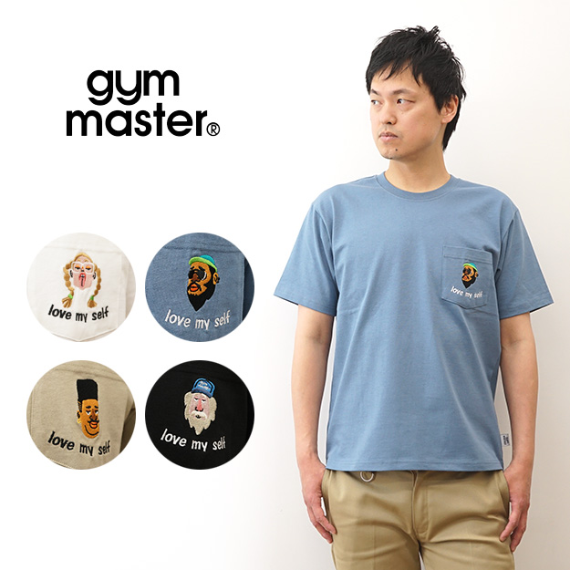 gym master ジムマスター Tシャツ メンズ レディース 7.4oz love my self 刺繍 ポケット 半袖 ポケT 白 黒 大きいサイズ 綿100% アメカジ 夏 おしゃれ G521791 | gym master