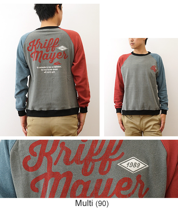 KRIFF MAYER（クリフメイヤー） 長袖 Tシャツ もちのび 刺繍 ラグラン 