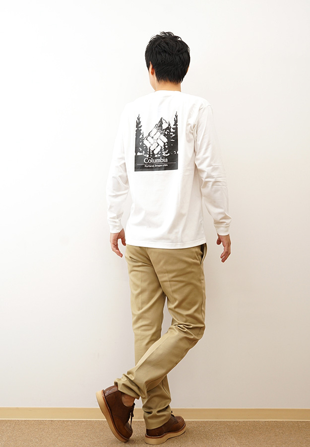 Columbia コロンビア 長袖 Tシャツ ロンT アーバンハイク グラフィック メンズ レディース 白 黒 吸湿速乾 アウトドア キャンプ ブランド おしゃれ PM0571 | Columbia | 05
