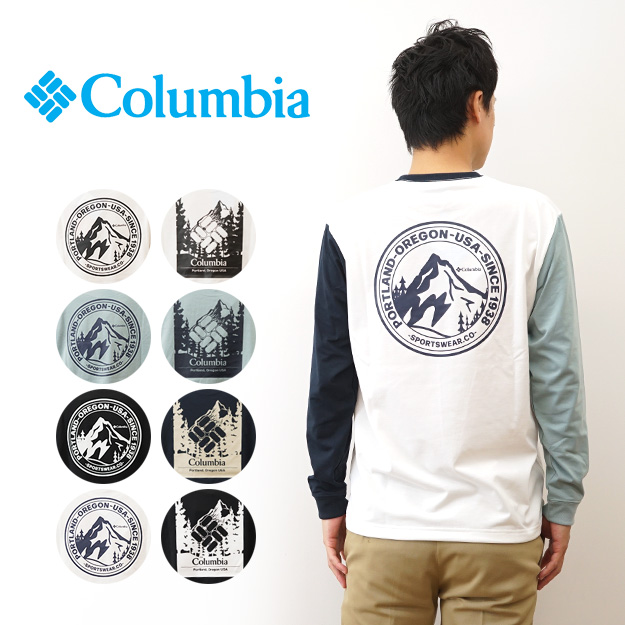 Columbia コロンビア 長袖 Tシャツ ロンT アーバンハイク グラフィック メンズ レディース 白 黒 吸湿速乾 アウトドア キャンプ ブランド おしゃれ PM0571 | Columbia