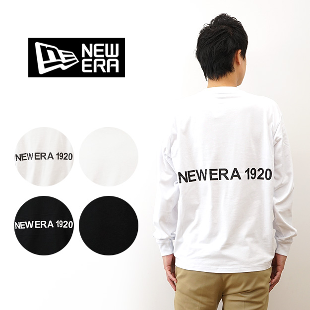 New Era ニューエラ 長袖 オーバーサイズド コットン Tシャツ NEW ERA 1920 ロンT メンズ レディース 黒 白 アメカジ ストリート おしゃれ 14682695 14682697 | NEW ERA