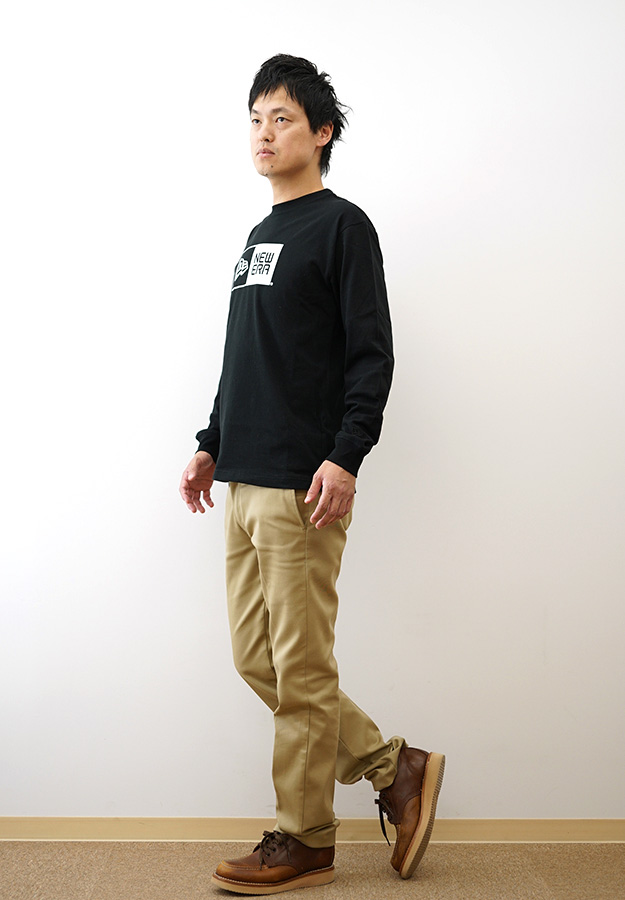 New Era ニューエラ 長袖 コットン Tシャツ Pattern Box Logo ボックスロゴ ロンT メンズ レディース 黒 白 アメカジ ストリート おしゃれ 14682713 14682715 | NEW ERA | 03