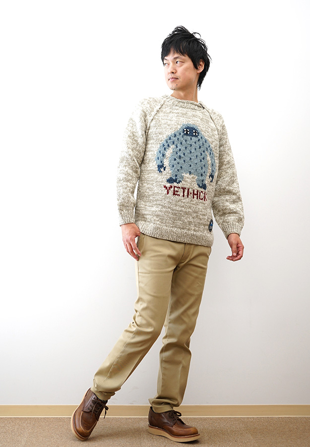手編み ジャガード クルー セーター HIMALAYAN CLIMBER'S HAND-KNIT
