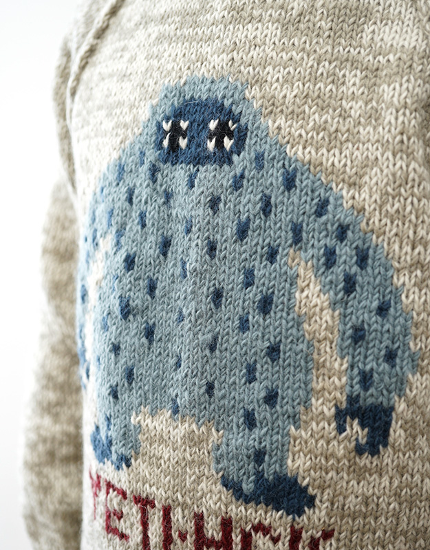 手編み ジャガード クルー セーター HIMALAYAN CLIMBER'S HAND-KNIT