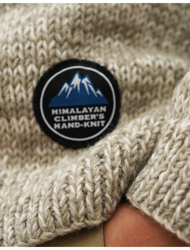 手編み ジャガード クルー セーター HIMALAYAN CLIMBER'S HAND-KNIT