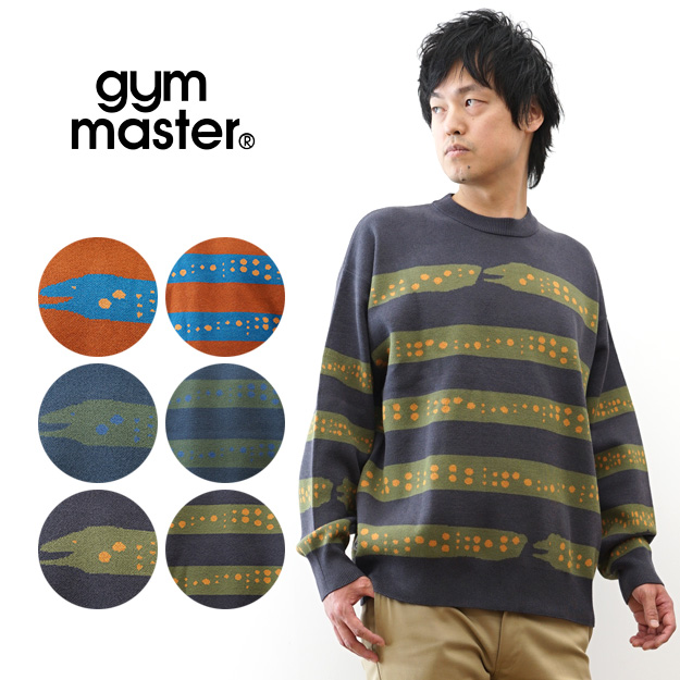 gym master ジムマスター セーター ジャガードニット ウツボーダー クルーネック メンズ レディース アメカジ おしゃれ かわいい おもしろい 春 秋 冬 G621797