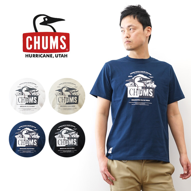 CHUMS チャムス オールド&ニューブービー Tシャツ メンズ レディース プリント 綿100％ 厚手 丈夫 ストレッチ アメカジ アウトドア カジュアル CH01-2738 | CHUMS