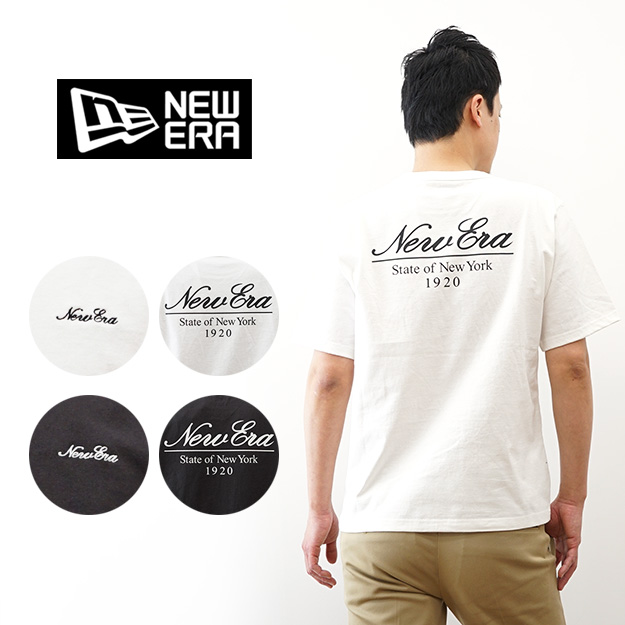 New Era ニューエラ 半袖 ウォッシュド コットン Tシャツ Classic Script Logo メンズ レディース 綿100％ 7.5oz 厚手 オーバーサイズ 14856633 14856635 | NEW ERA