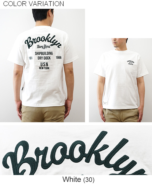 AVIREX（アヴィレックス） 半袖 刺繍 Tシャツ Brooklyn メンズ 綿100 
