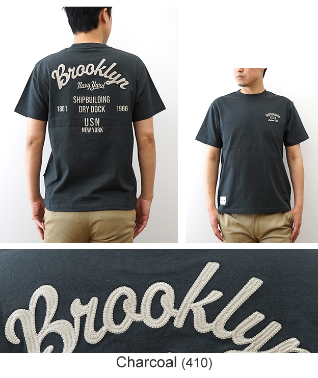 AVIREX（アヴィレックス） 半袖 刺繍 Tシャツ Brooklyn メンズ 綿100 