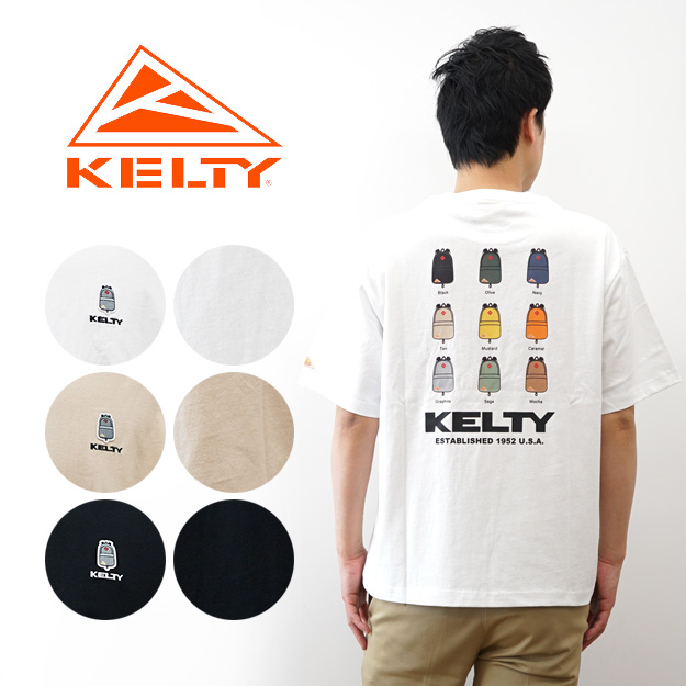 KELTY ケルティ Tシャツ メンズ 半袖 デイパック バックプリント 刺繍 ロゴ USAコットン 綿100% オーバーサイズ レディース アメカジ アウトドア KE26113015 | KELTY