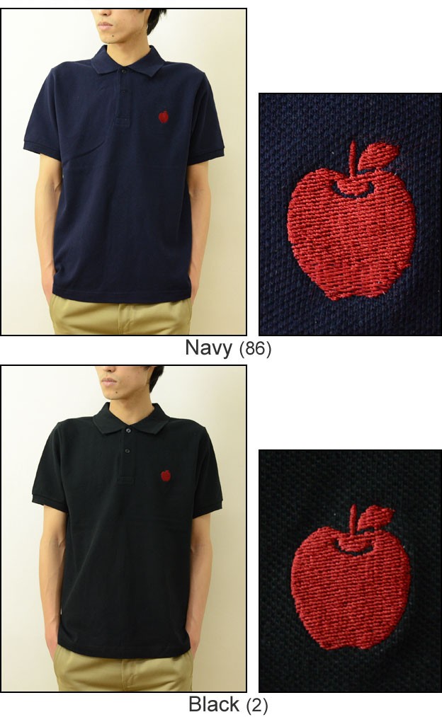 半袖 ポロシャツ メンズ Apple オリジナル ロゴ ワンポイント 刺繍