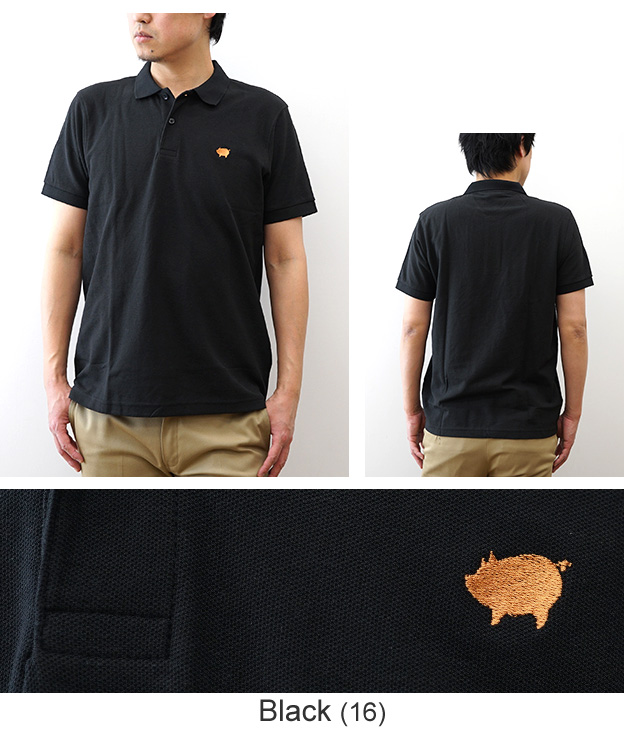JEANS BUG（ジーンズバグ） ポロシャツ 半袖 Pig ブタ ワンポイント