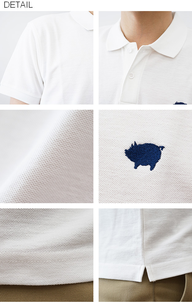 JEANS BUG（ジーンズバグ） ポロシャツ 半袖 Pig ブタ ワンポイント