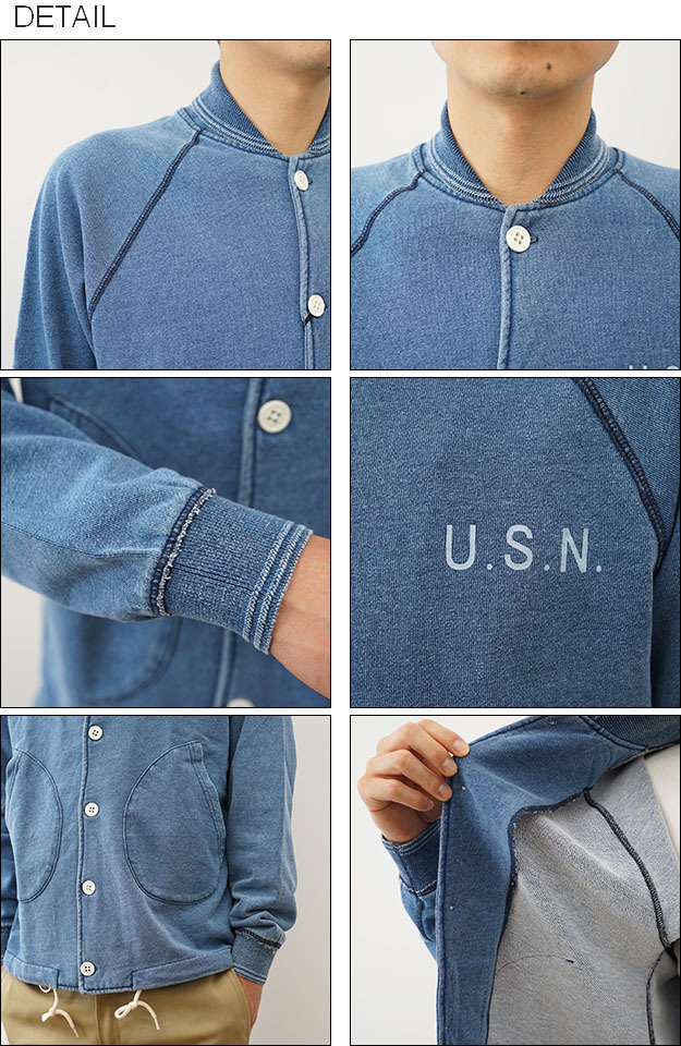 HOUSTON（ヒューストン） インディゴ スウェット N-1 デッキジャケット