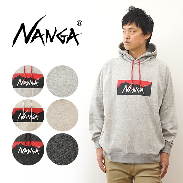 NANGA ナンガ パーカー エコ ハイブリッド ボックス ロゴ スウェット フーディー メンズ 裏毛 アウトドア キャンプ 大きい サイズ XL 秋  冬 コーデ NW2311-202