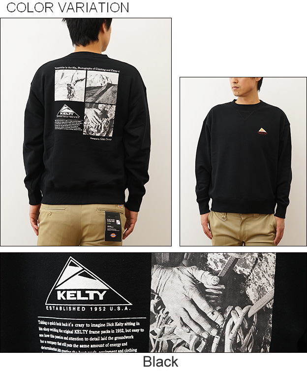 KELTY ケルティ スウェット トレーナー Glen Denny バック プリント メンズ オーバーサイズ ビッグシルエット 裏毛 大きい サイズ 秋 冬 コーデ 黒 KE23213054 | KELTY | 03