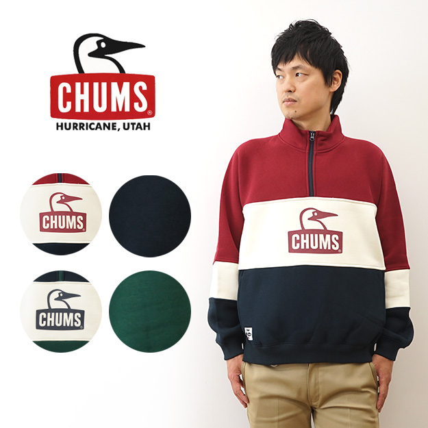 CHUMS（チャムス） マイトン パネル ハーフジップ トップ スウェット