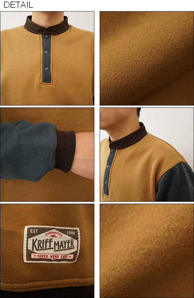 KRIFF MAYER クリフメイヤー トレーナー レトロカラー ヘンリー スウェット メンズ レディース 裏起毛 大きいサイズ ブランド 暖かい おしゃれ 秋 冬 2427804 | KRIFF MAYER | 02