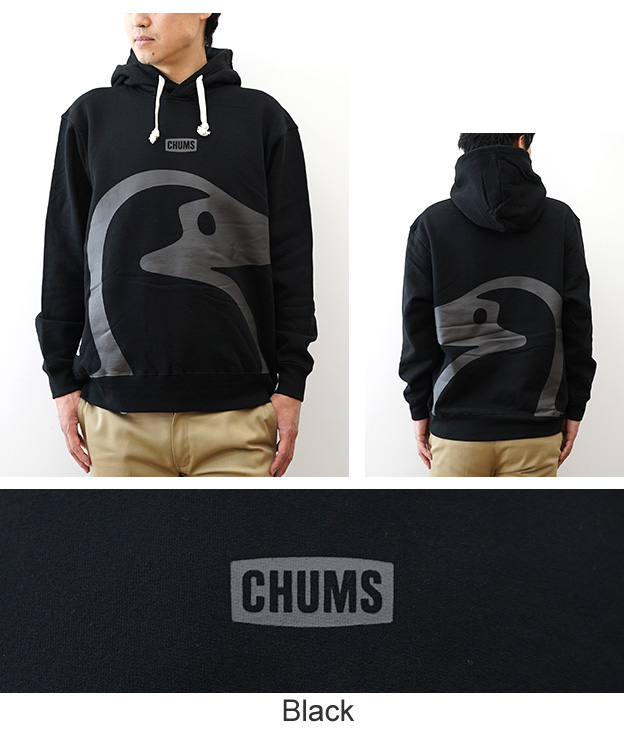 CHUMS／チャムス ビッグブービー プルオーバー パーカー（メンズ）ブラック／黒 CH00-1526／XXL／2XL CHUMS（チャムス） ビッグブービー プルオーバー パーカー メンズ