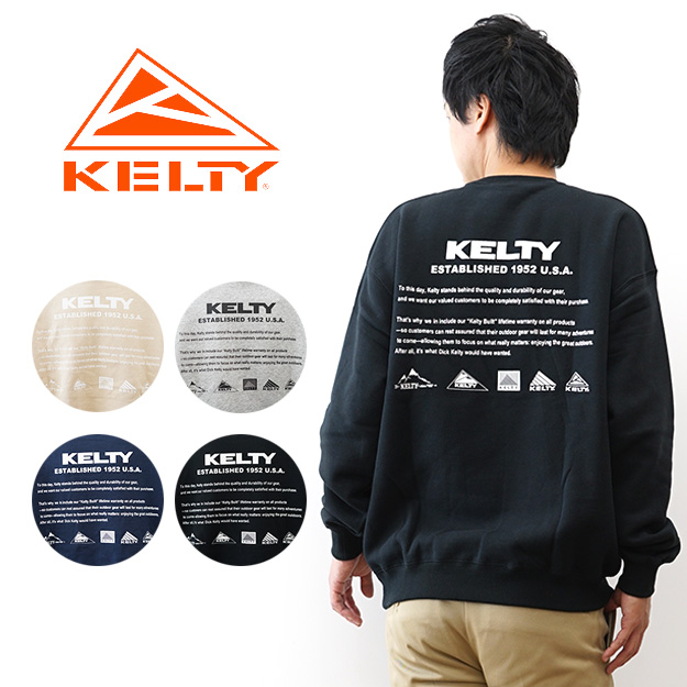 KELTY（ケルティ） トレーナー バックヒストリーロゴ クルーネック 