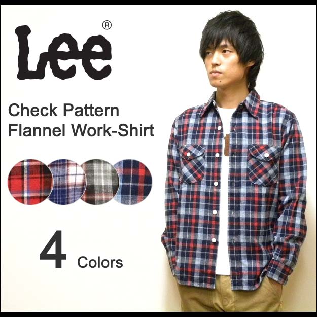 Lee（リー） ワークディテール チェック柄 フランネルシャツ 長袖