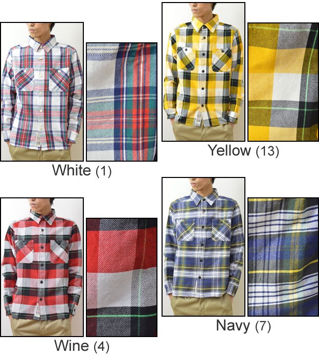 HOUSTON（ヒューストン） へヴィー ビエラ チェック ワークシャツ