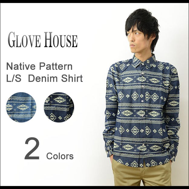 GLOVE HOUSE グローブハウス ネイティブ柄 フランネル シャツ