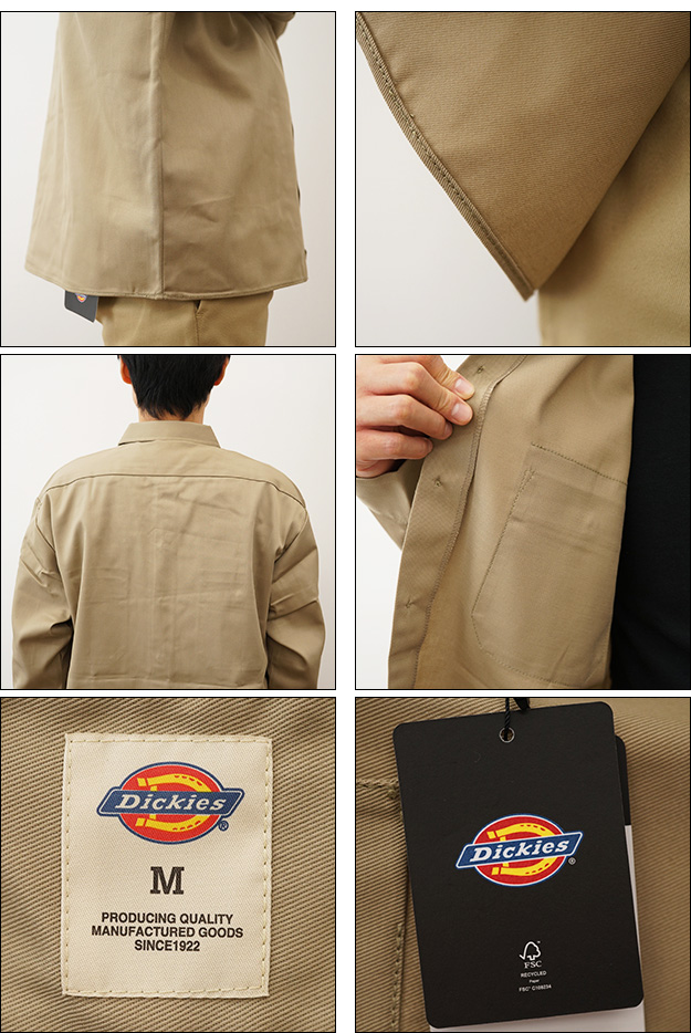 Dickies ディッキーズ 574 ワーク シャツ 長袖 メンズ オーバーサイズ ビッグシルエット 厚手 丈夫 スケートボード キャンプ アウトドア  作業着 シンプル 無地