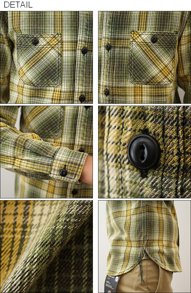 HOUSTON（ヒューストン） チェック ビエラ シャツ メンズ 長袖 シャツ